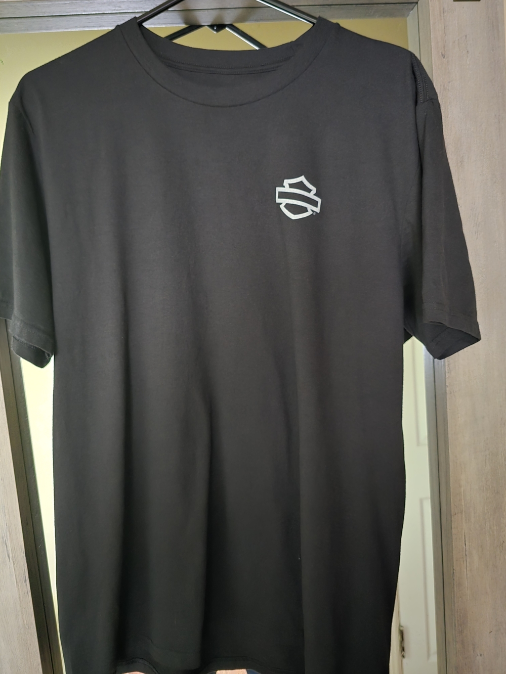 Harley‑Davidson Black Tee with Small White Shield Logo